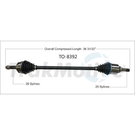 Surtrack Axle Cv Axle Shaft, To-8392 TO-8392